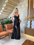 VESTIDO BABADO FENDA ALCINHA