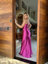 VESTIDO BABADO FENDA ALCINHA