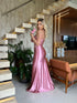 VESTIDO BABADO FENDA ALCINHA
