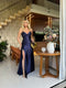 VESTIDO BABADO FENDA ALCINHA