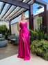 VESTIDO BABADO FENDA ALCINHA