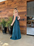 VESTIDO BABADO FENDA ALCINHA