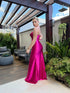 VESTIDO BABADO FENDA ALCINHA