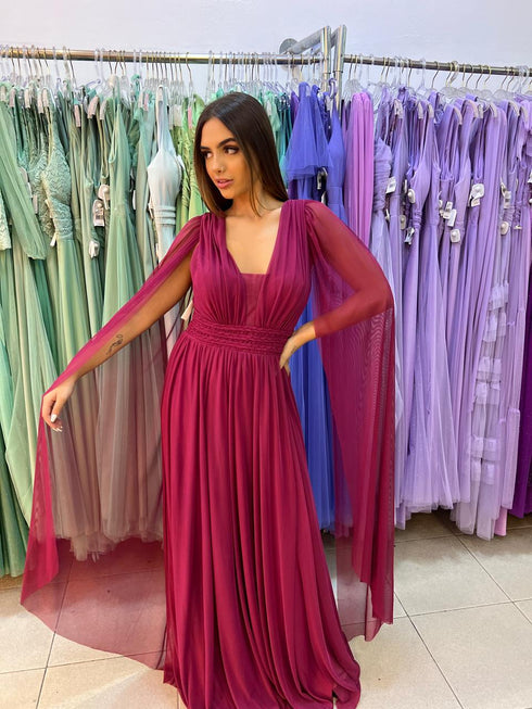 VESTIDO TRES LISTRAS PEQUENAS COM CAPA