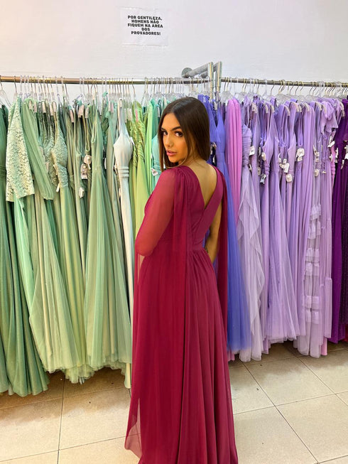 Vestido três listras pequenas com capa