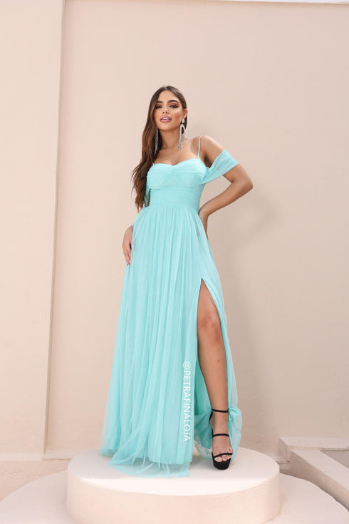 VESTIDO FRANZIDO OMBRO A OMBRO