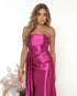 VESTIDO PRADA TOMARA QUE CAIA BABADO FENDA
