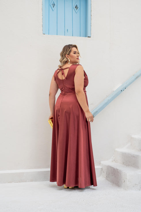 VESTIDO DECOTE V PRADA PLUS PETRA FINA