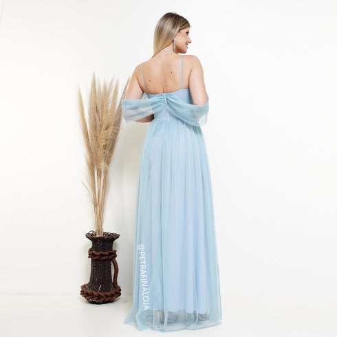 Vestido Franzido Ombro a Ombro VESTIDO DE FESTA PETRA FINA