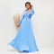 vestido manga longa liso Vestido Longo Petra Fina Moda Festa M AZUL SERENITY
