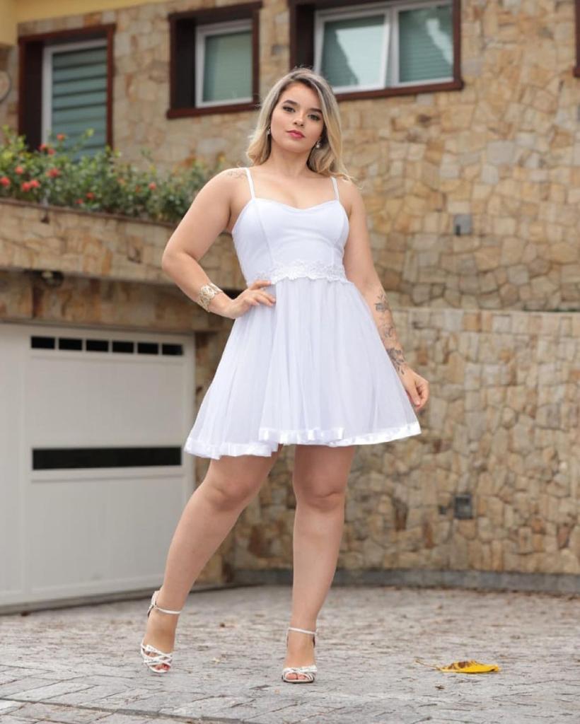 Vestido Curto De Alcinha Azul Royal Com Brilho